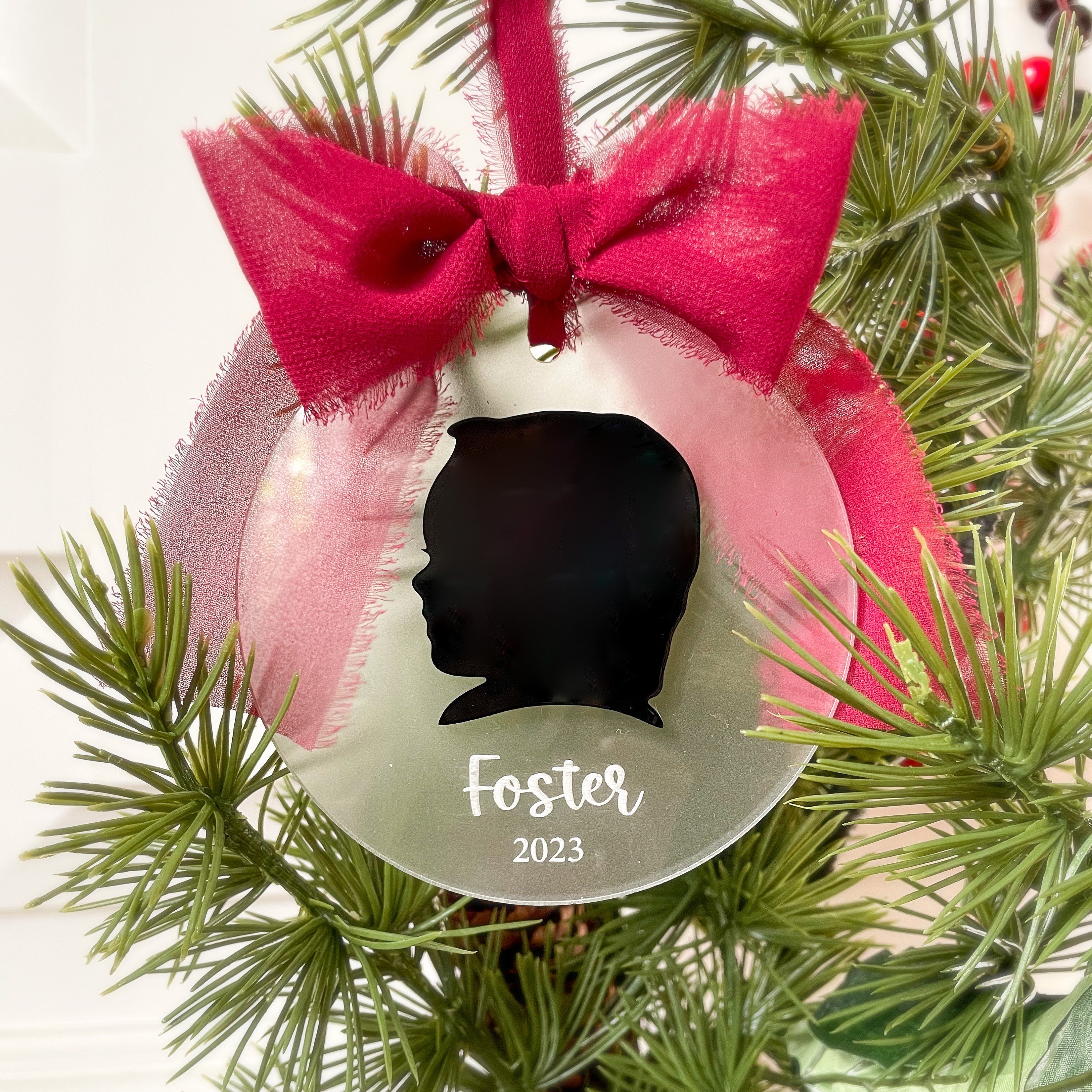 Silhouette Acrylic Christmas Ornament