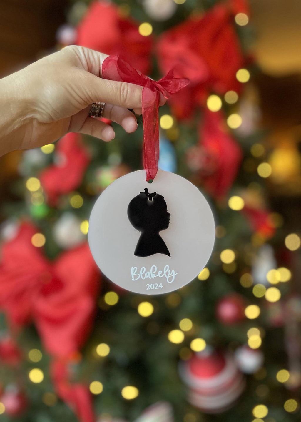 Silhouette Acrylic Christmas Ornament